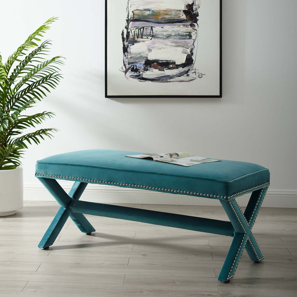Modway Rivet Upholstered Velvet Bench - EEI-3067 | Benches | Modishstore - 14