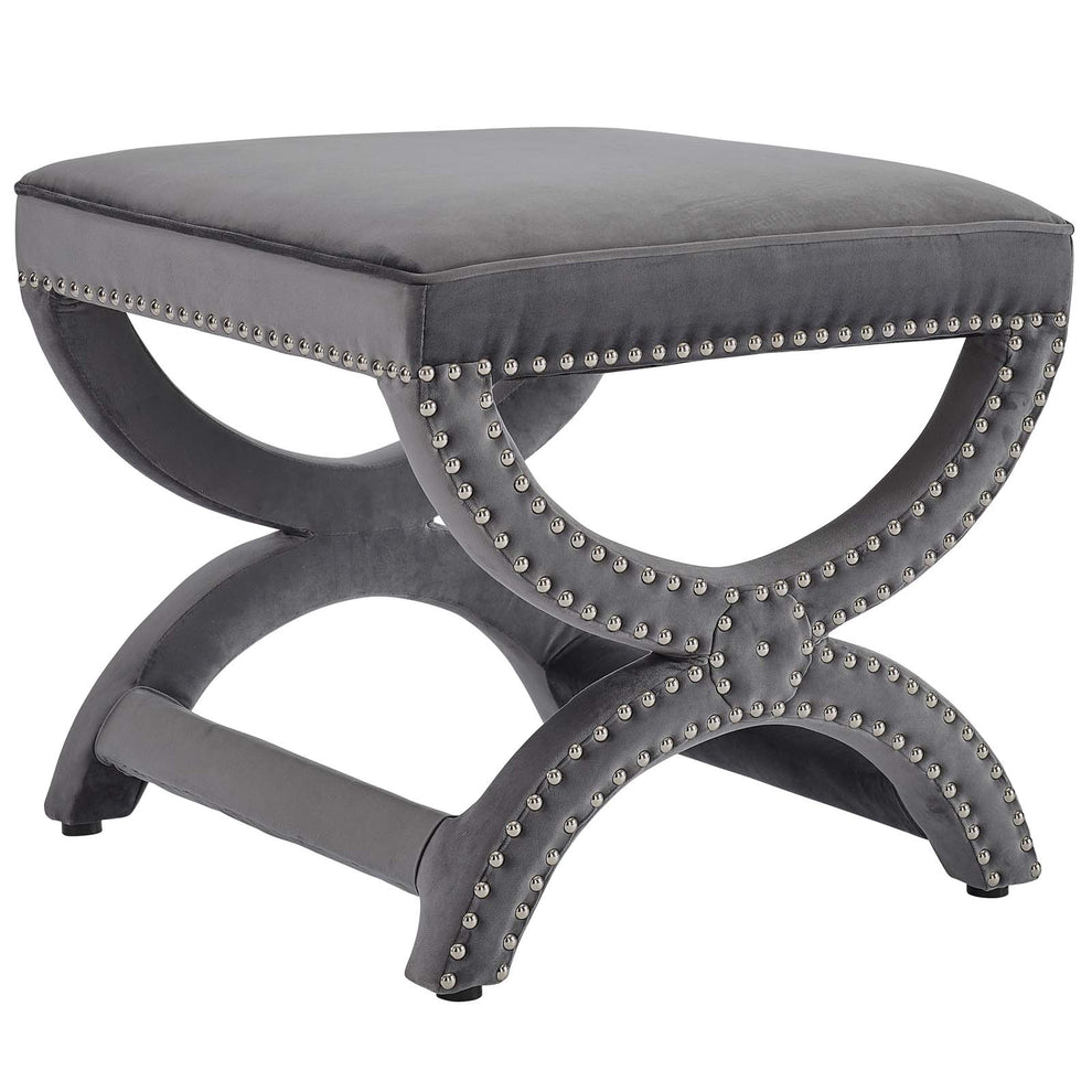 Modway Expound Upholstered Nailhead Trim Velvet Ottoman - EEI-3068 | Ottomans | Modishstore - 2
