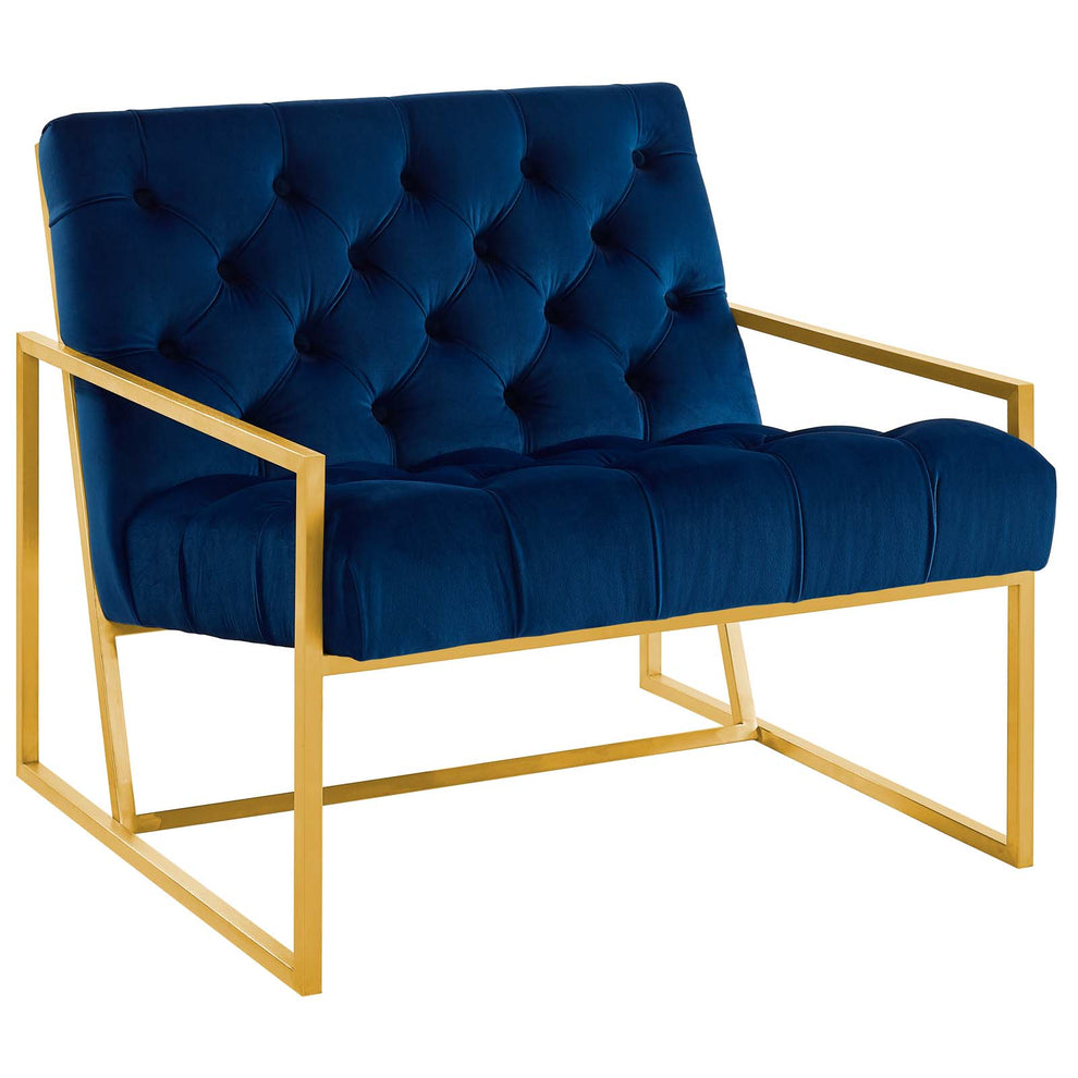 Modway Bequest Gold Stainless Steel Performance Velvet Accent Chair - EEI-3073 | Accent Chairs | Modishstore - 8