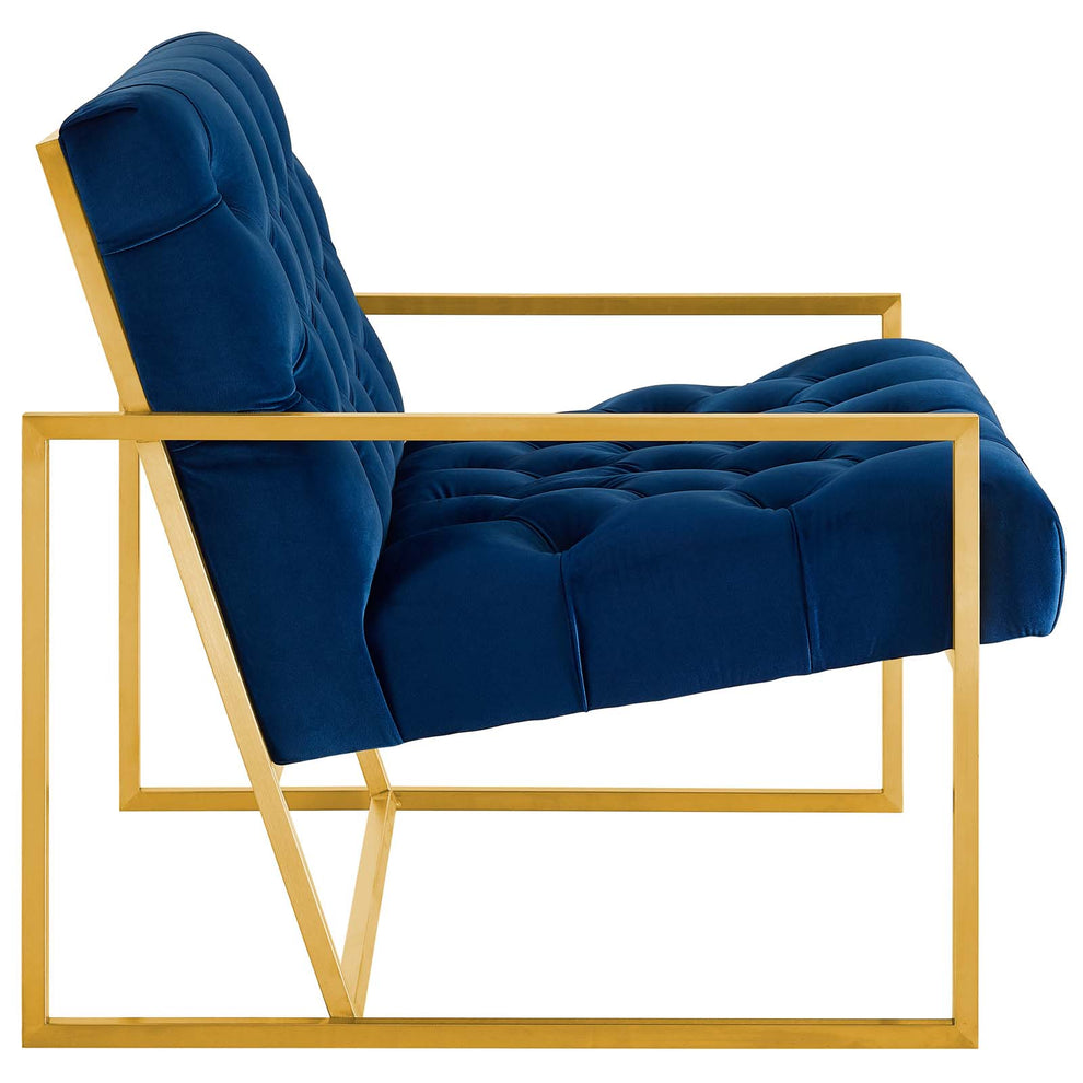 Modway Bequest Gold Stainless Steel Performance Velvet Accent Chair - EEI-3073 | Accent Chairs | Modishstore - 9