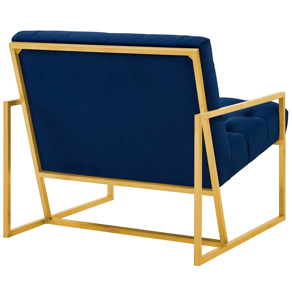 Modway Bequest Gold Stainless Steel Performance Velvet Accent Chair - EEI-3073 | Accent Chairs | Modishstore - 7