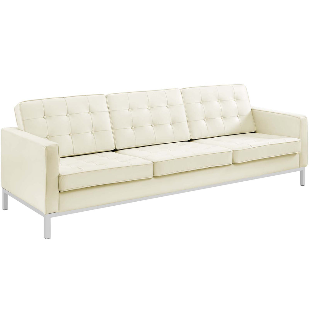 Loft 2 Piece Leather Sofa and Armchair Set By Modway - EEI-3099 | Armchairs | Modishstore - 3