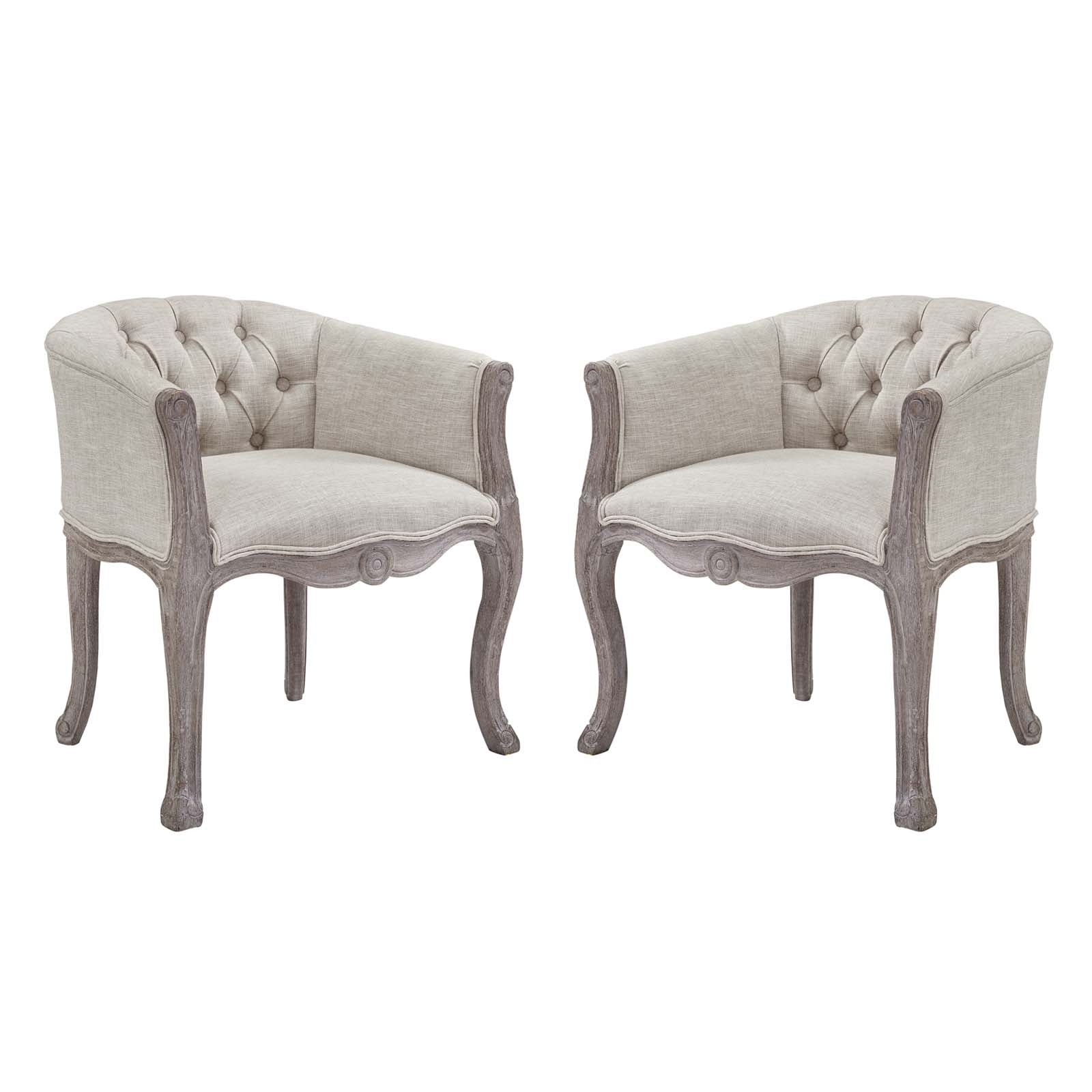 Modway Crown Vintage French Upholstered Fabric Dining Armchair Set of 2 - EEI-3104 | Dining Chairs | Modishstore - 4