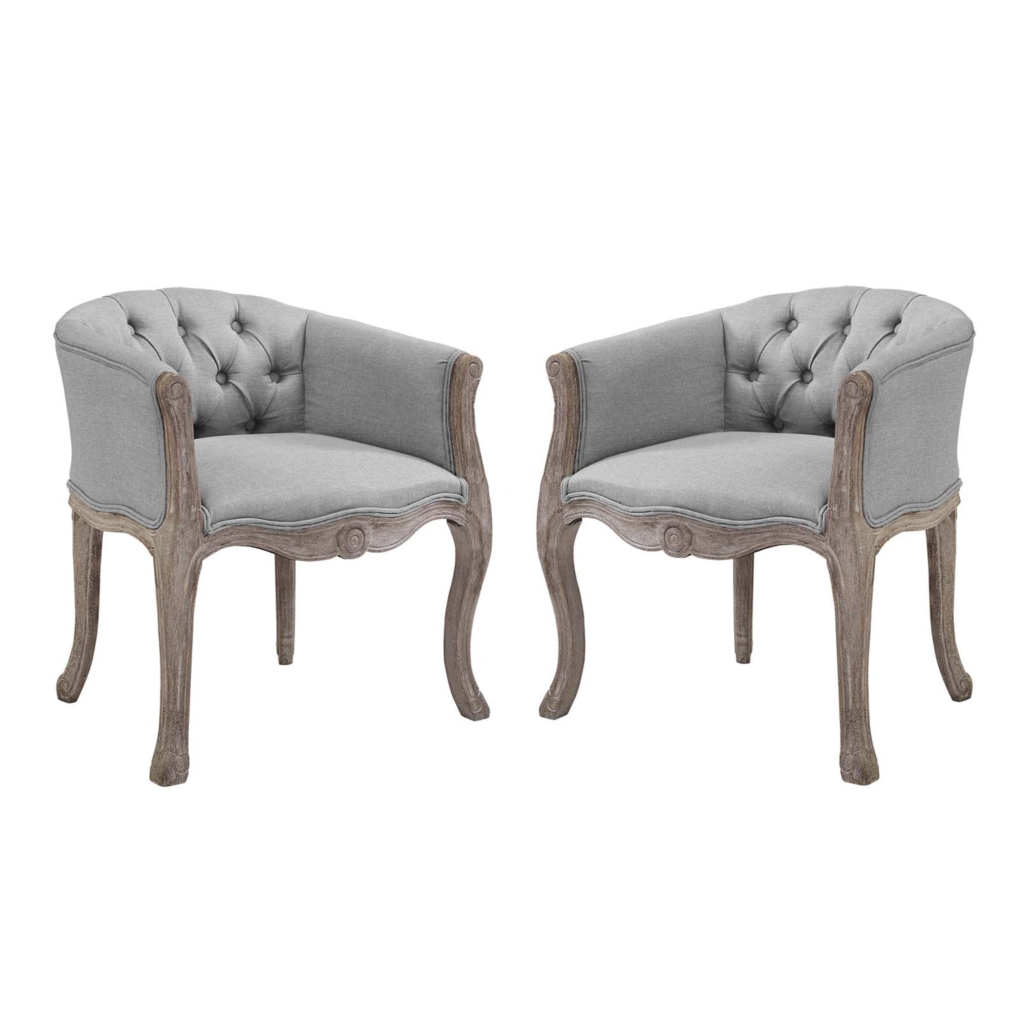 Modway Crown Vintage French Upholstered Fabric Dining Armchair Set of 2 - EEI-3104 | Dining Chairs | Modishstore - 9