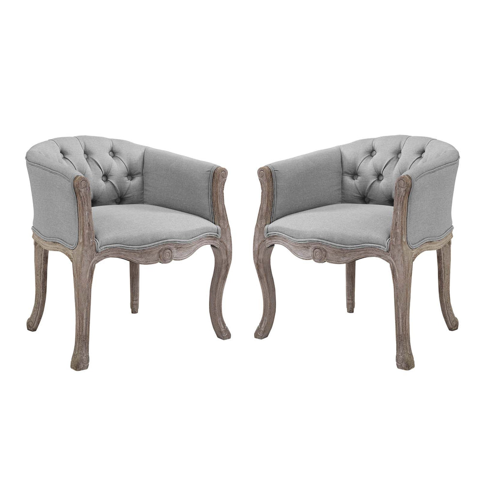 Modway Crown Vintage French Upholstered Fabric Dining Armchair Set of 2 - EEI-3104 | Dining Chairs | Modishstore - 9
