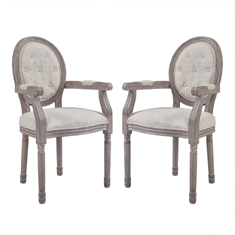 Modway Arise Vintage French Upholstered Fabric Dining Armchair Set of 2 - EEI-3106 | Dining Chairs | Modishstore - 4