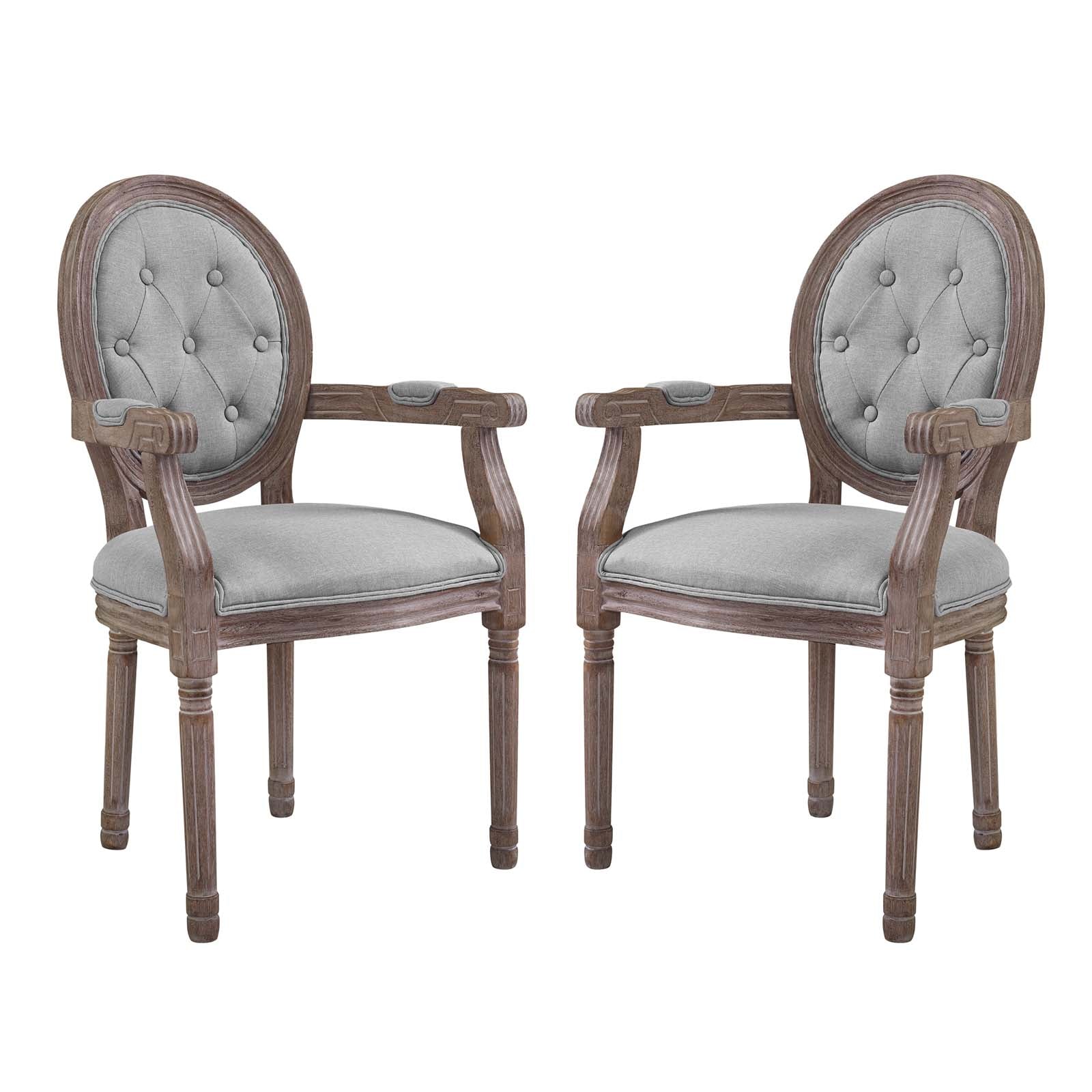Modway Arise Vintage French Upholstered Fabric Dining Armchair Set of 2 | Dining Chairs | Modishstore-9