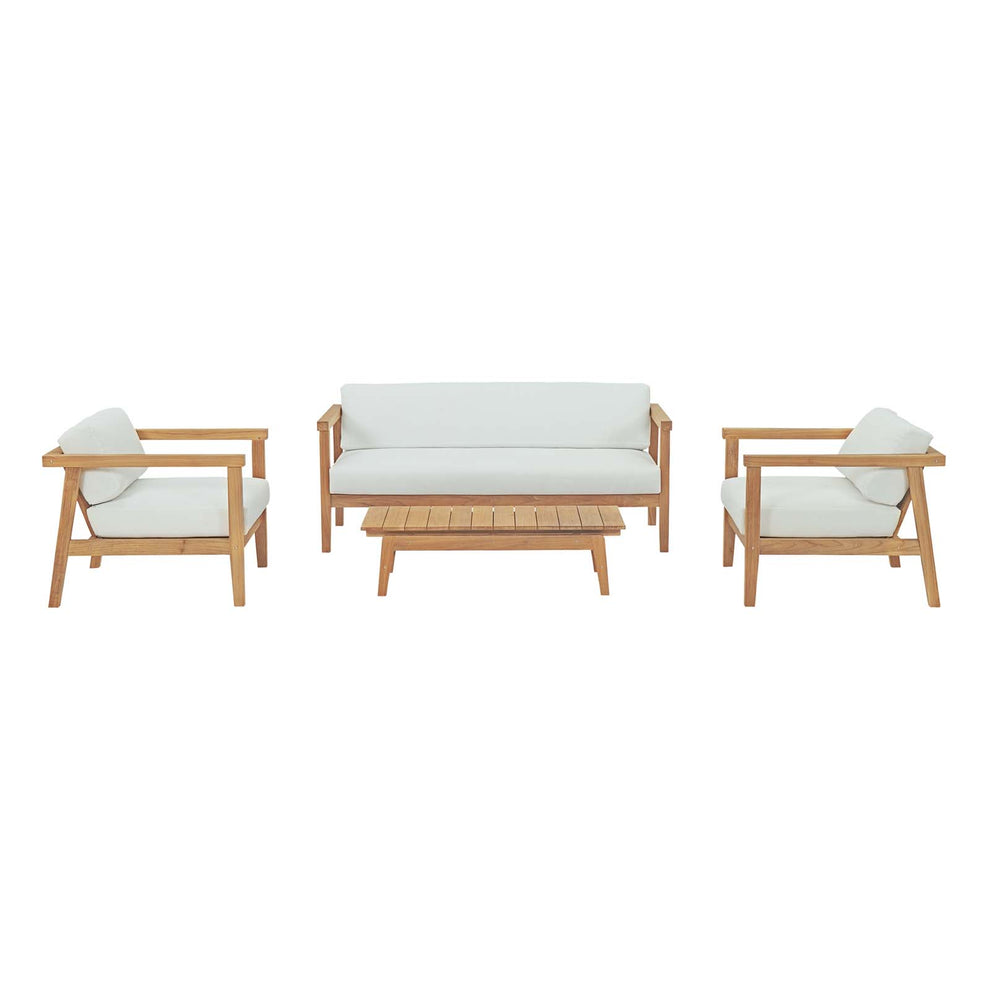 Modway Bayport 4 Piece Outdoor Patio Teak Set - EEI-3111 | Outdoor Sofas, Loveseats & Sectionals | Modishstore - 2