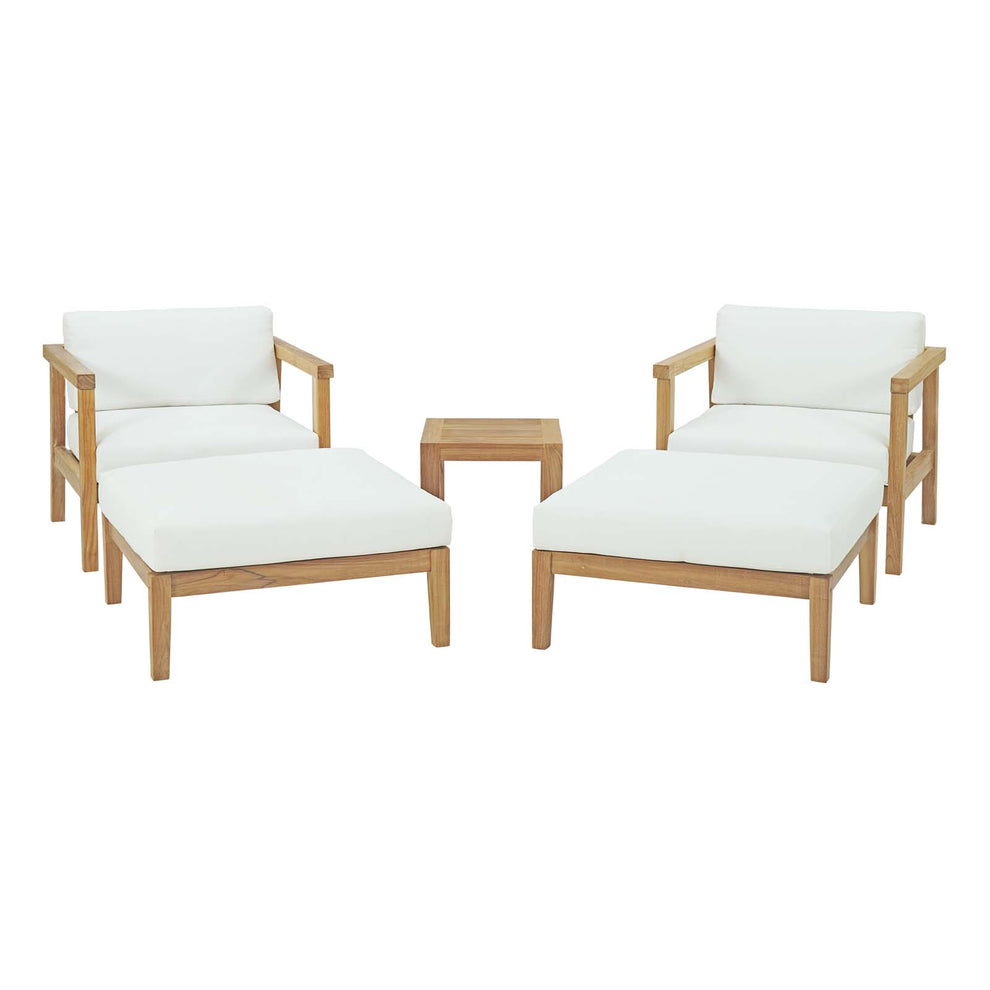 Modway Bayport 5 Piece Outdoor Patio Teak Set - EEI-3113 | Armchairs | Modishstore - 2