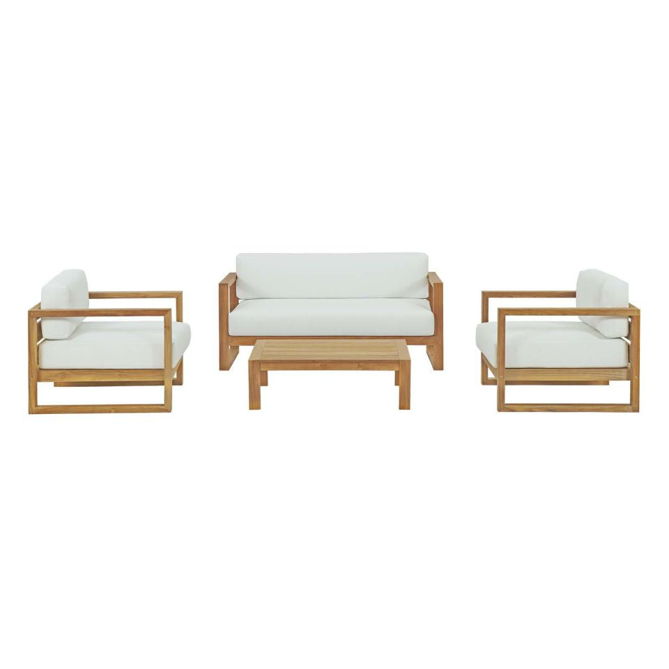 Modway Upland 4 Piece Outdoor Patio Teak Set - EEI-3116 | Outdoor Sofas, Loveseats & Sectionals | Modishstore - 2