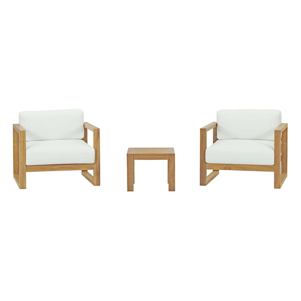 Modway Upland 3 Piece Outdoor Patio Teak Set - EEI-3119 | Outdoor Sofas, Loveseats & Sectionals | Modishstore - 2