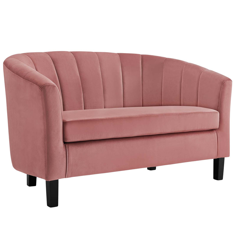 Modway Prospect Channel Tufted Upholstered Velvet Loveseat - EEI-3137 | Loveseats | Modishstore - 3