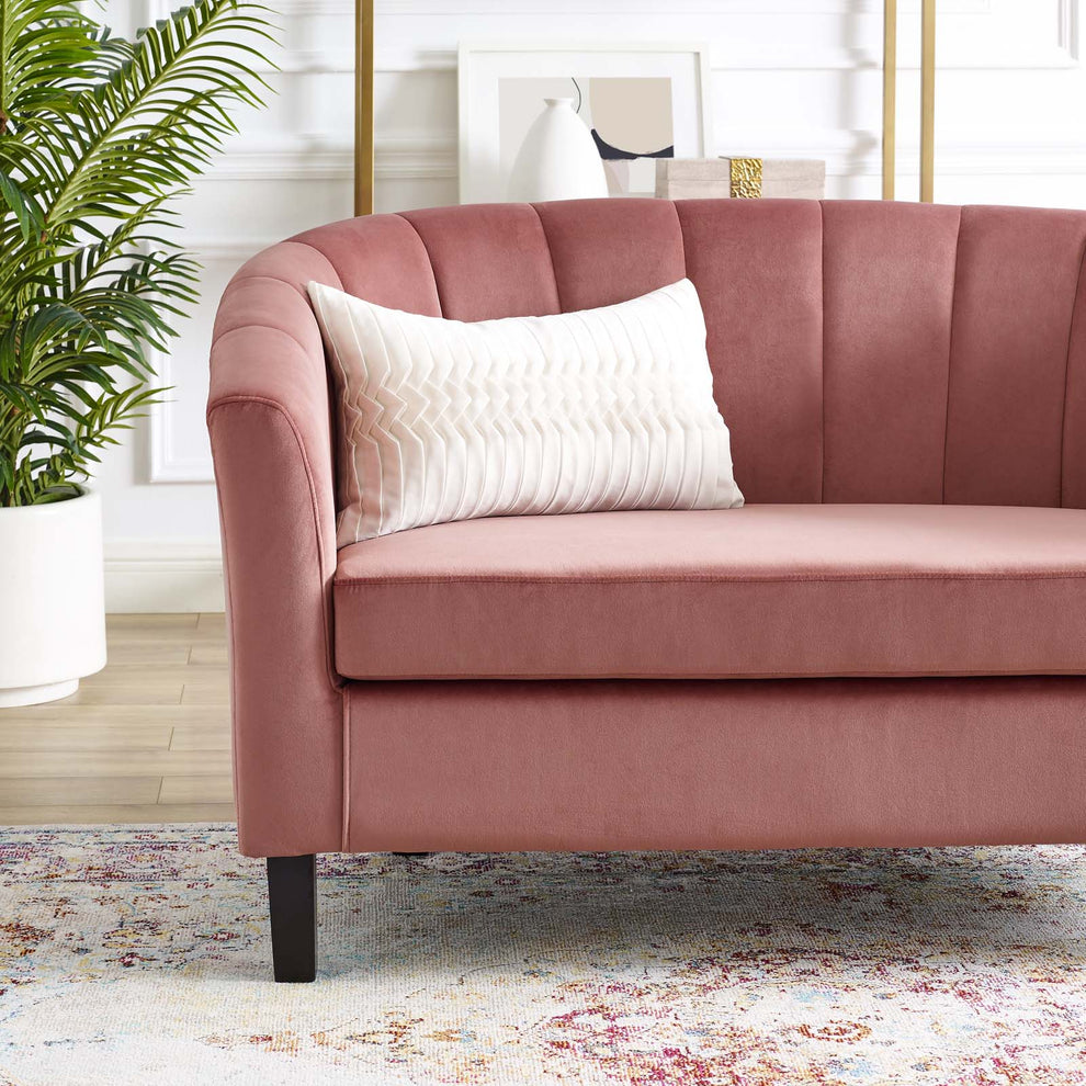 Modway Prospect Channel Tufted Upholstered Velvet Loveseat - EEI-3137 | Loveseats | Modishstore - 2