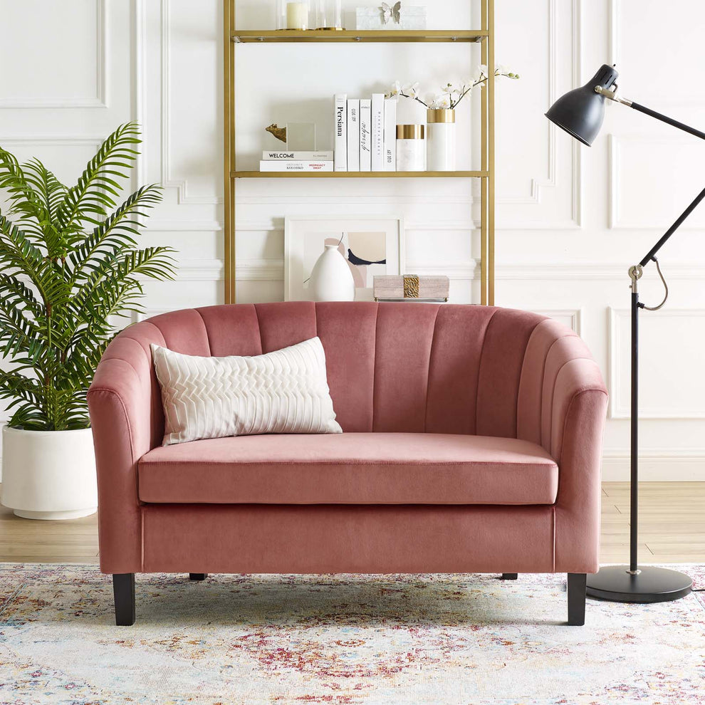 Modway Prospect Channel Tufted Upholstered Velvet Loveseat - EEI-3137 | Loveseats | Modishstore - 1