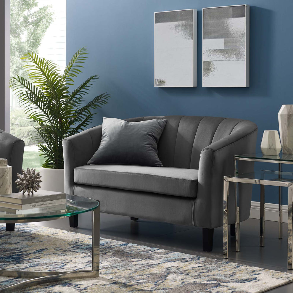 Modway Prospect Channel Tufted Upholstered Velvet Loveseat - EEI-3137 | Loveseats | Modishstore - 11