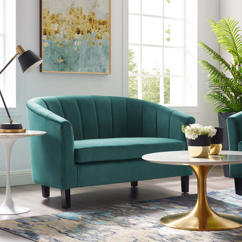 Modway Prospect Channel Tufted Upholstered Velvet Loveseat - EEI-3137 | Loveseats | Modishstore - 22