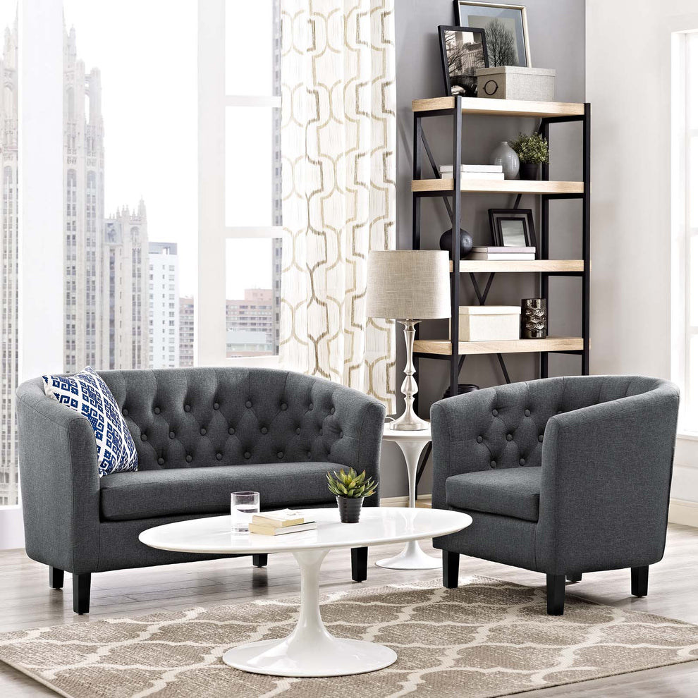 Modway Prospect 2 Piece Upholstered Fabric Loveseat and Armchair Set - EEI-3148 | Sofa Set | Modishstore - 27