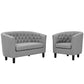 Modway Prospect 2 Piece Upholstered Fabric Loveseat and Armchair Set | Loveseats | Modishstore-8