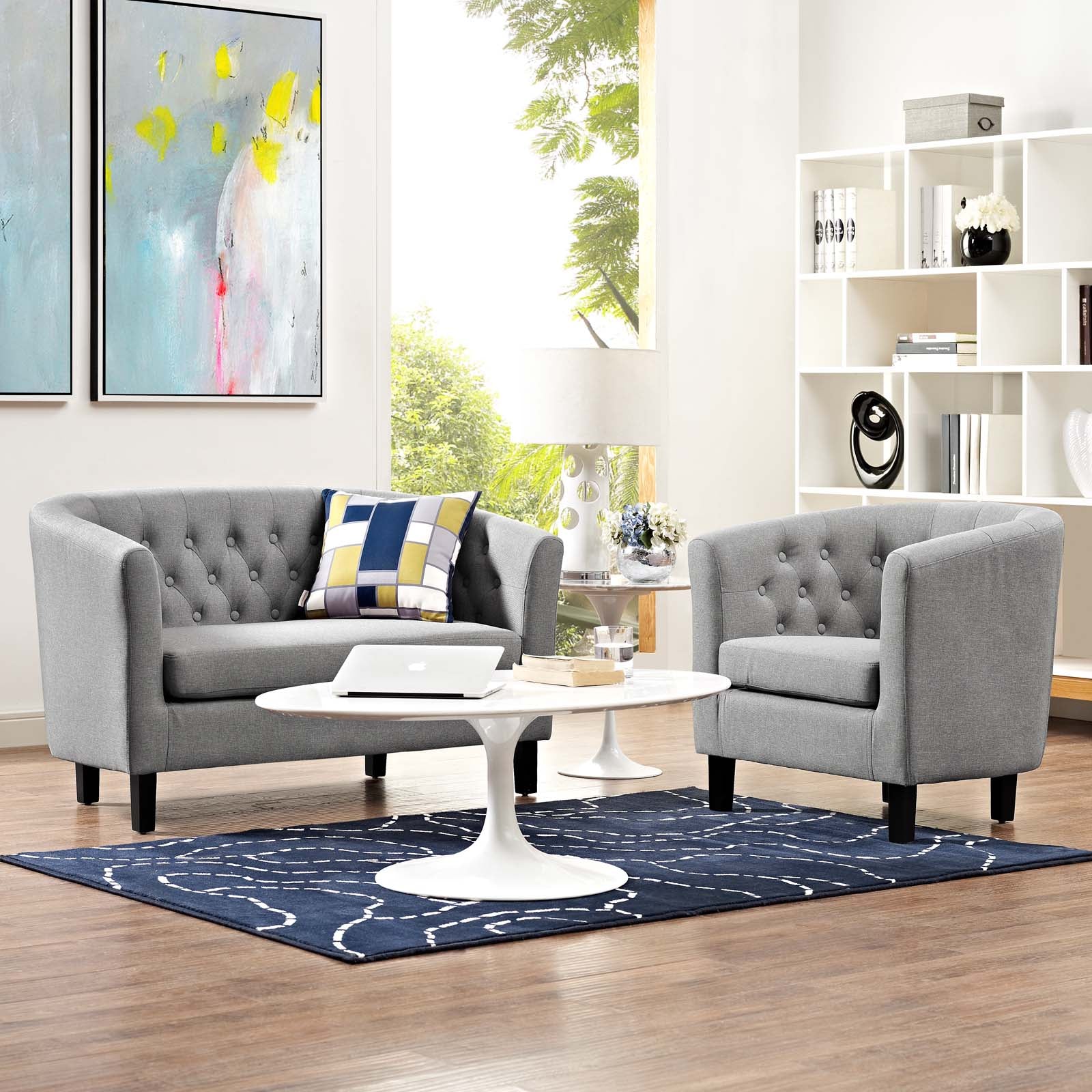 Modway Prospect 2 Piece Upholstered Fabric Loveseat and Armchair Set | Loveseats | Modishstore