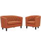 Modway Prospect 2 Piece Upholstered Fabric Loveseat and Armchair Set | Loveseats | Modishstore-9