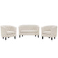 Modway Prospect 3 Piece Upholstered Fabric Loveseat and Armchair Set | Loveseats | Modishstore-2
