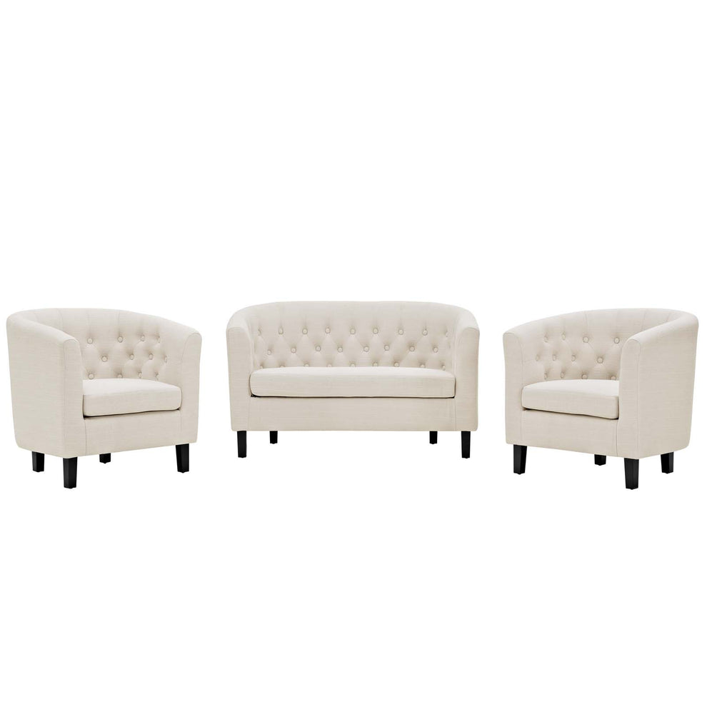 Modway Prospect 3 Piece Upholstered Fabric Loveseat and Armchair Set - EEI-3149 | Sofa Set | Modishstore - 2
