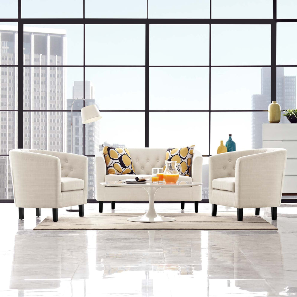 Modway Prospect 3 Piece Upholstered Fabric Loveseat and Armchair Set - EEI-3149 | Sofa Set | Modishstore - 1