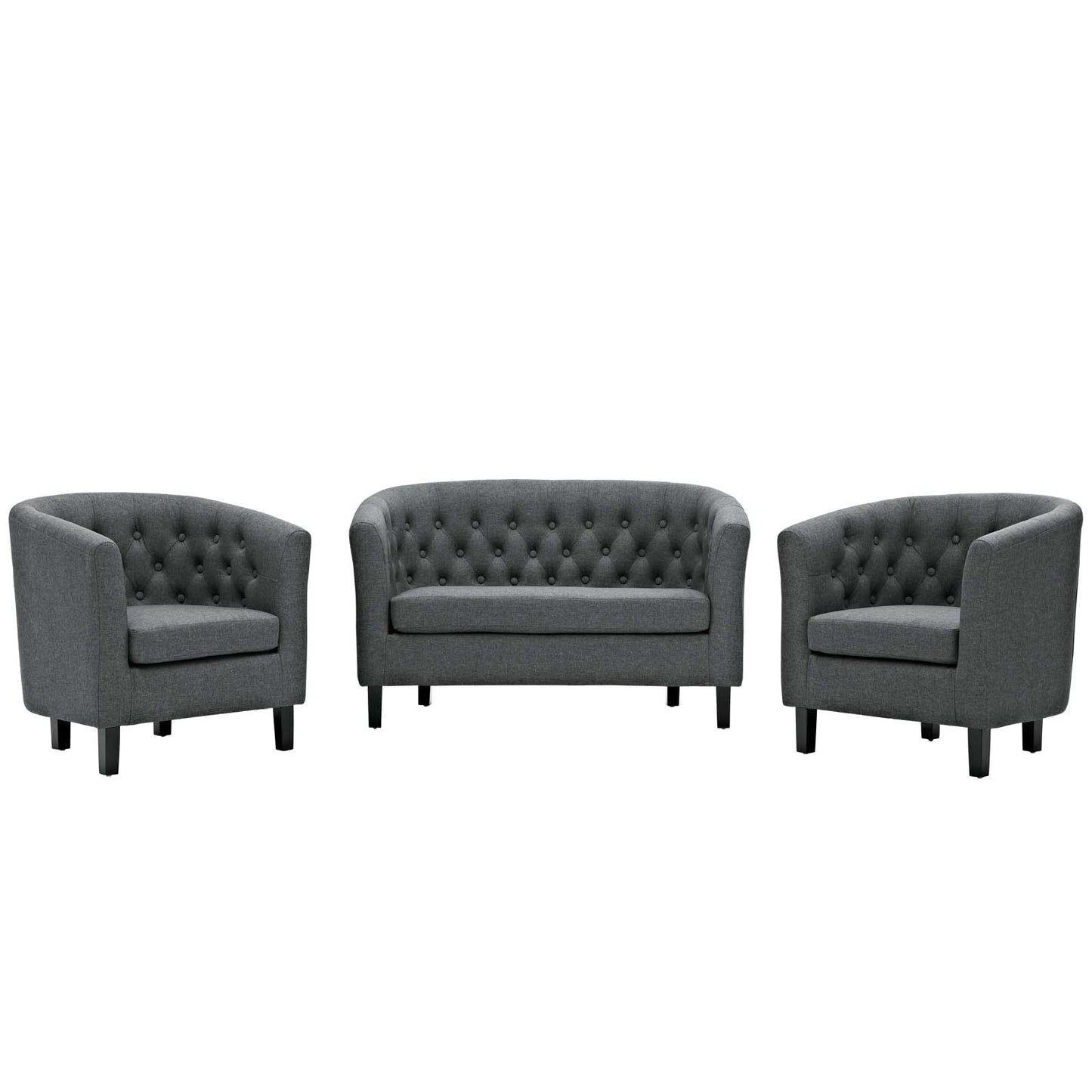 Modway Prospect 3 Piece Upholstered Fabric Loveseat and Armchair Set | Loveseats | Modishstore-6