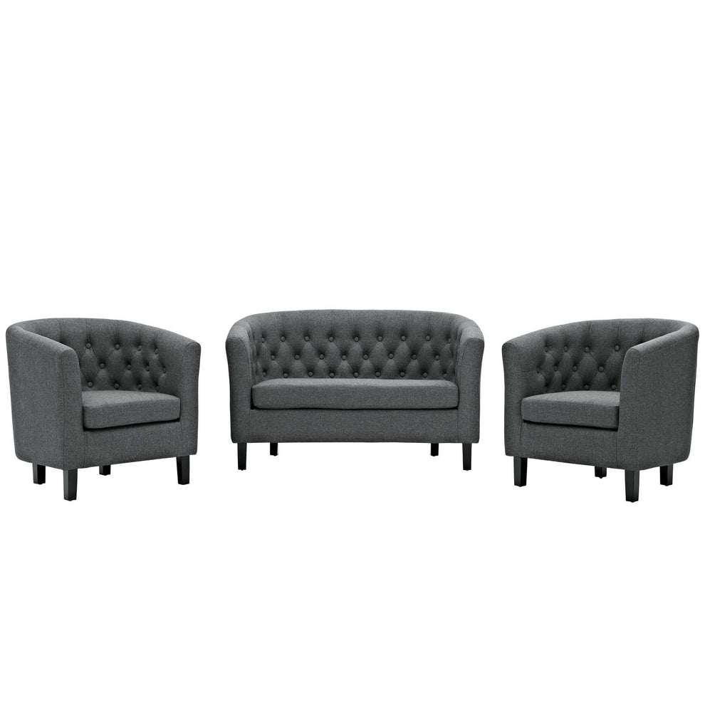 Modway Prospect 3 Piece Upholstered Fabric Loveseat and Armchair Set - EEI-3149 | Sofa Set | Modishstore - 4