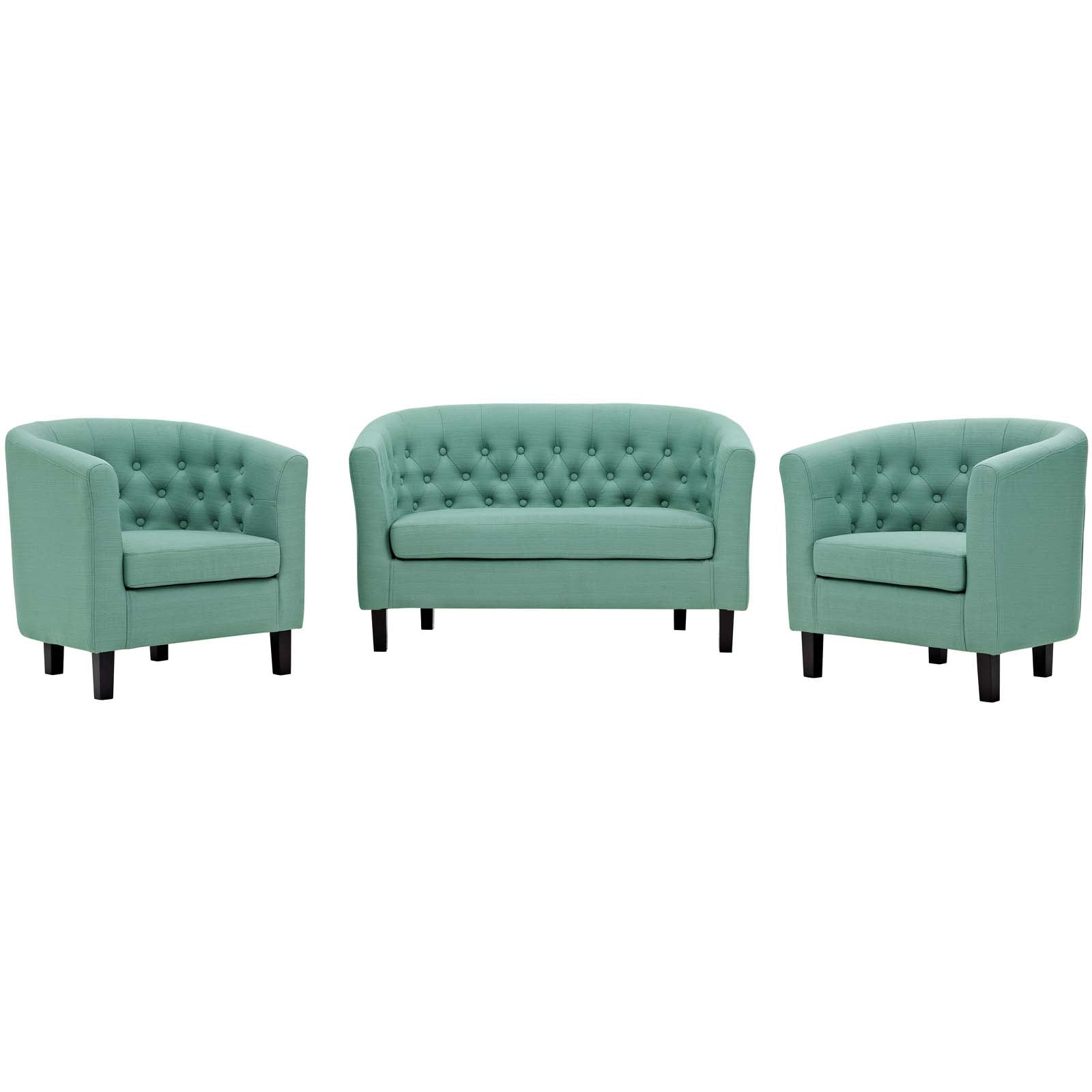 Modway Prospect 3 Piece Upholstered Fabric Loveseat and Armchair Set | Loveseats | Modishstore-7