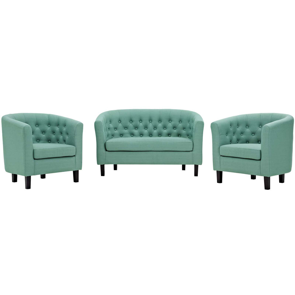Modway Prospect 3 Piece Upholstered Fabric Loveseat and Armchair Set - EEI-3149 | Sofa Set | Modishstore - 5