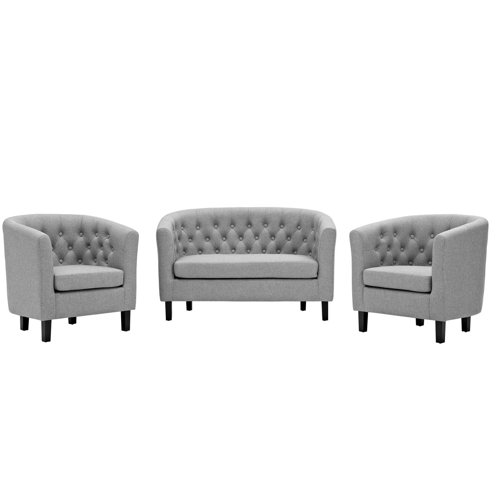 Modway Prospect 3 Piece Upholstered Fabric Loveseat and Armchair Set | Loveseats | Modishstore-8
