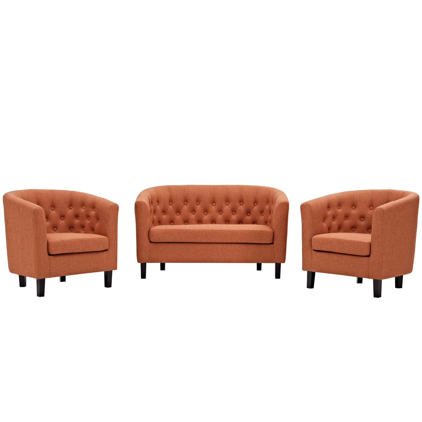 Modway Prospect 3 Piece Upholstered Fabric Loveseat and Armchair Set | Loveseats | Modishstore-9