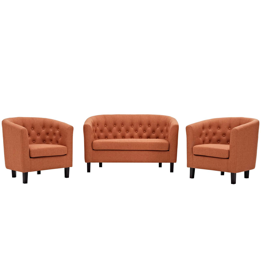Modway Prospect 3 Piece Upholstered Fabric Loveseat and Armchair Set - EEI-3149 | Sofa Set | Modishstore - 7