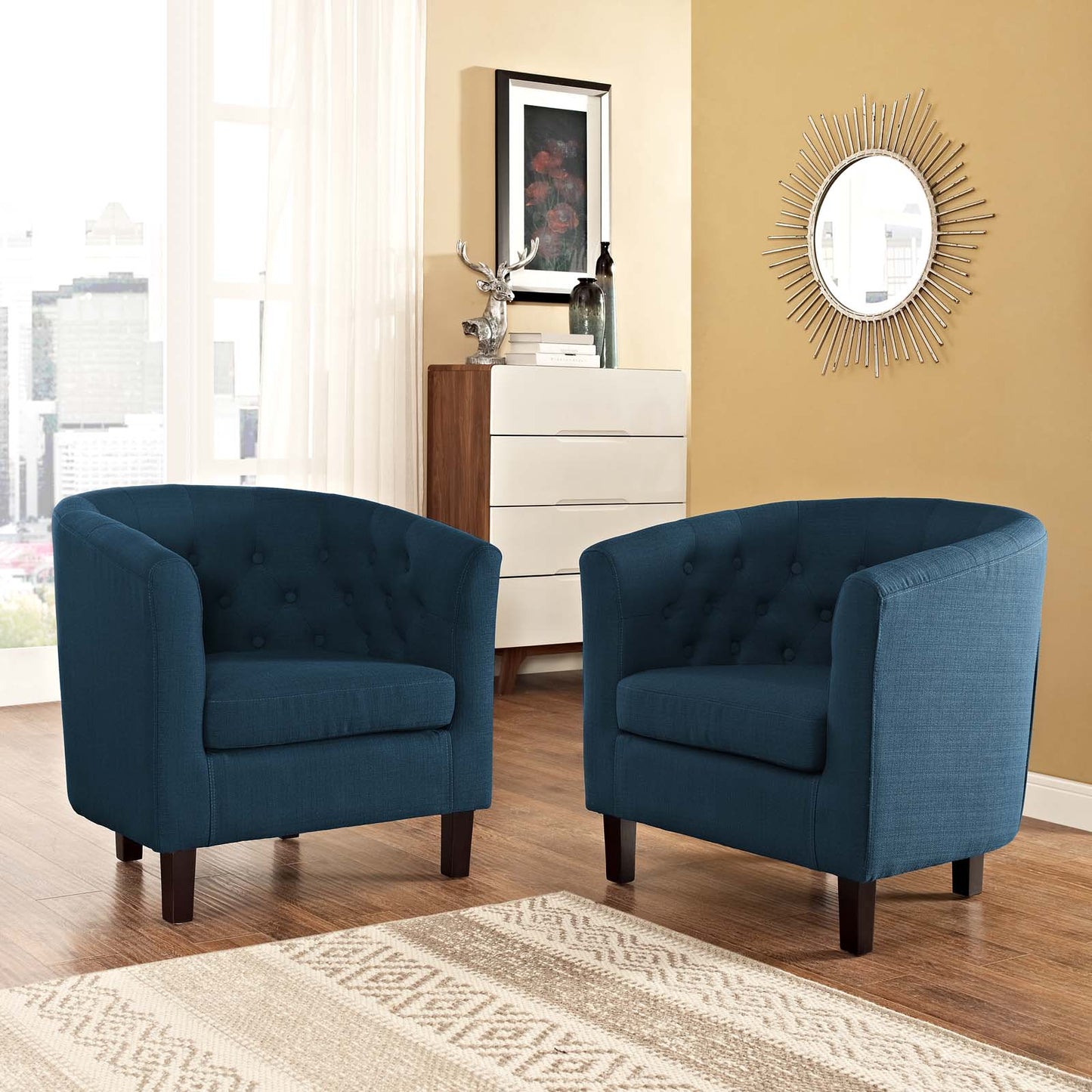 Modway Prospect 2 Piece Upholstered Fabric Armchair Set | Armchairs | Modishstore-12