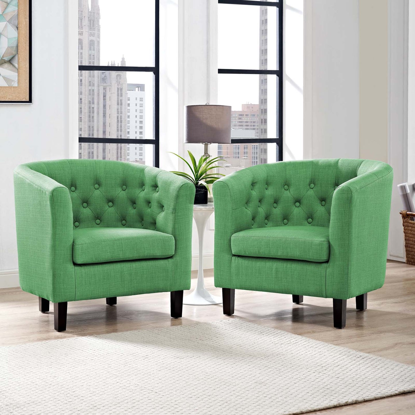 Modway Prospect 2 Piece Upholstered Fabric Armchair Set | Armchairs | Modishstore-29