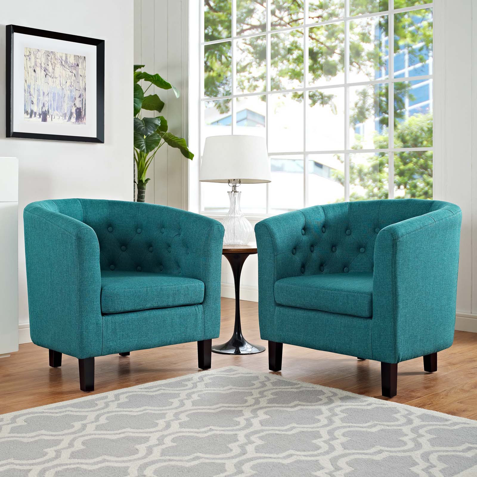 Modway Prospect 2 Piece Upholstered Fabric Armchair Set | Armchairs | Modishstore-21