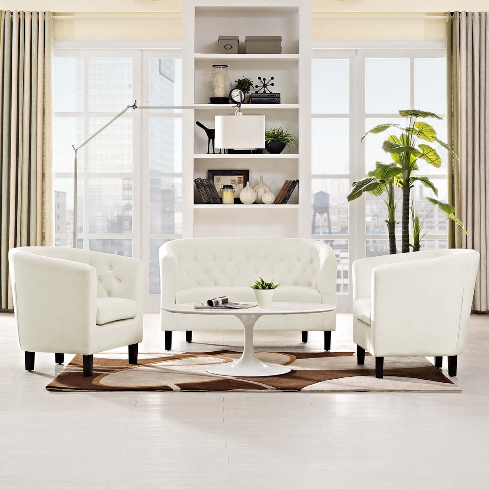 Modway Prospect 3 Piece Performance Velvet Loveseat and Armchair Set - EEI-3152 | Sofa Set | Modishstore - 1