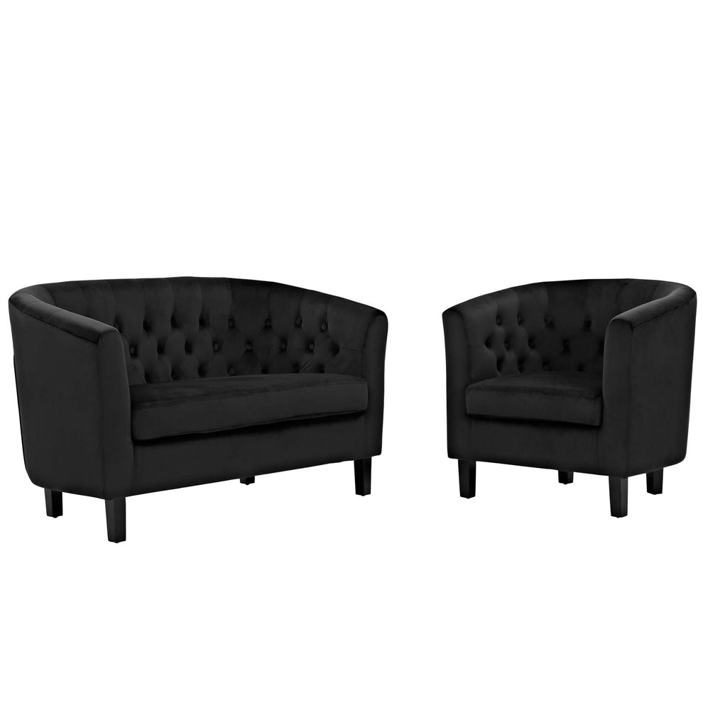Modway Prospect 2 Piece Performance Velvet Loveseat and Armchair Set - EEI-3154 | Sofa Set | Modishstore - 10