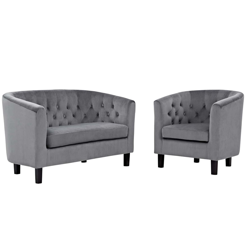 Modway Prospect 2 Piece Performance Velvet Loveseat and Armchair Set - EEI-3154 | Sofa Set | Modishstore - 28