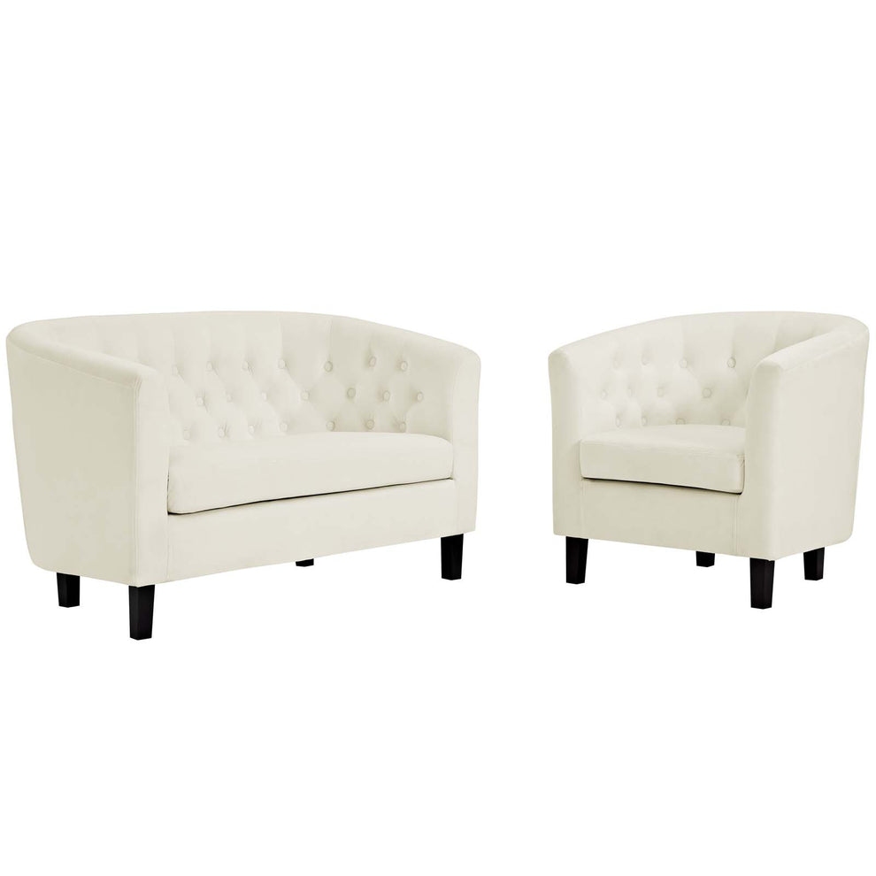Modway Prospect 2 Piece Performance Velvet Loveseat and Armchair Set - EEI-3154 | Sofa Set | Modishstore - 16