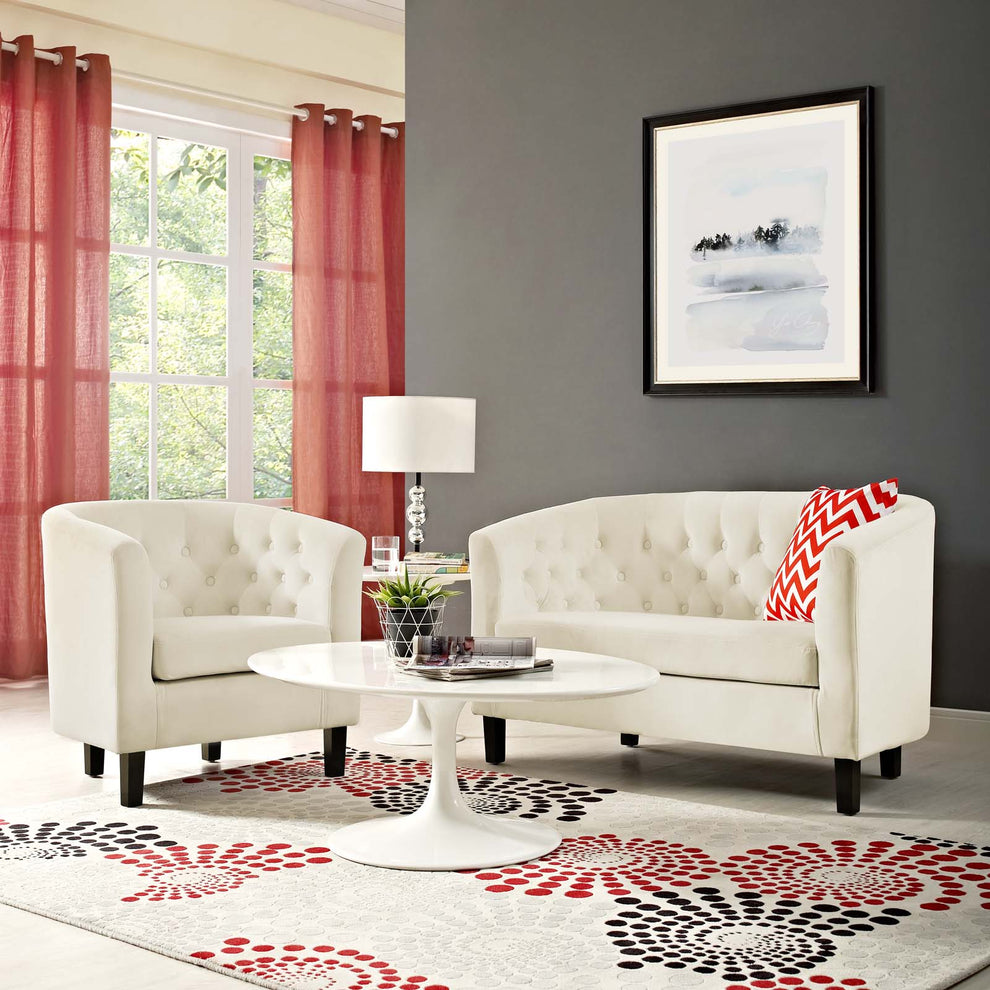 Modway Prospect 2 Piece Performance Velvet Loveseat and Armchair Set - EEI-3154 | Sofa Set | Modishstore - 13