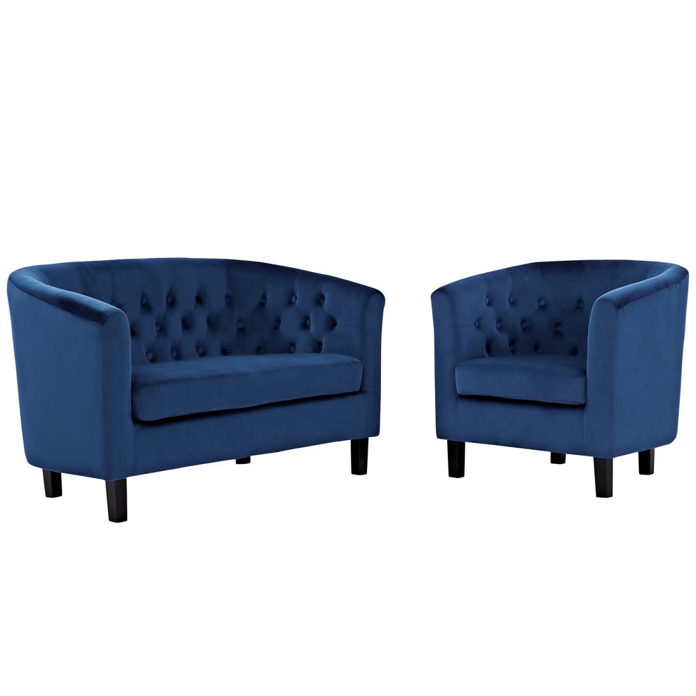 Modway Prospect 2 Piece Performance Velvet Loveseat and Armchair Set - EEI-3154 | Sofa Set | Modishstore - 21
