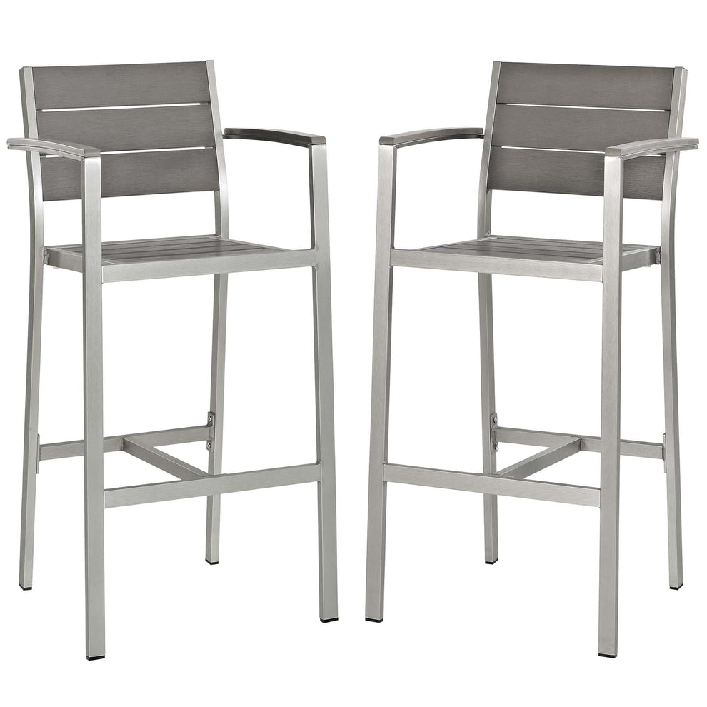 Modway Shore Bar Stool Outdoor Patio Aluminum Set of 2 - EEI-3155 | Bar Stools | Modishstore - 2