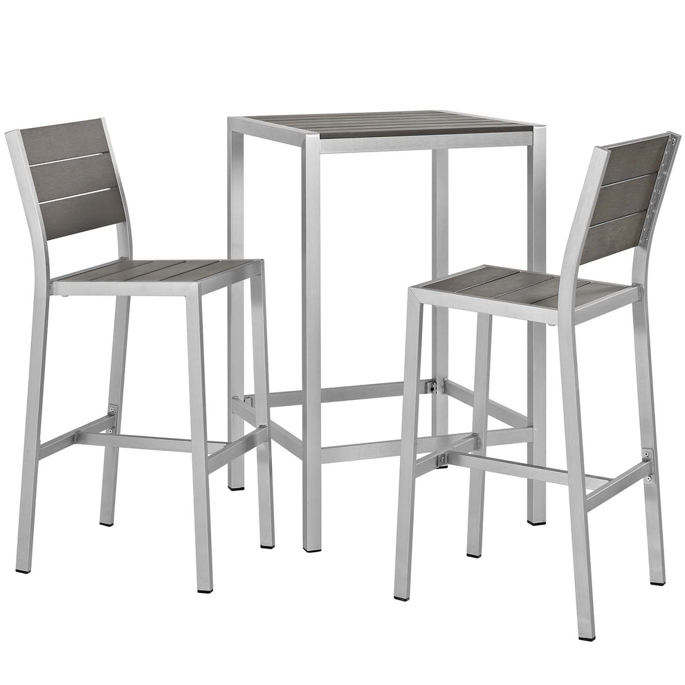 Modway Shore 3 Piece Outdoor Patio Aluminum Outdoor Pub Set - EEI-3158 | Bar Stools & Table | Modishstore - 2