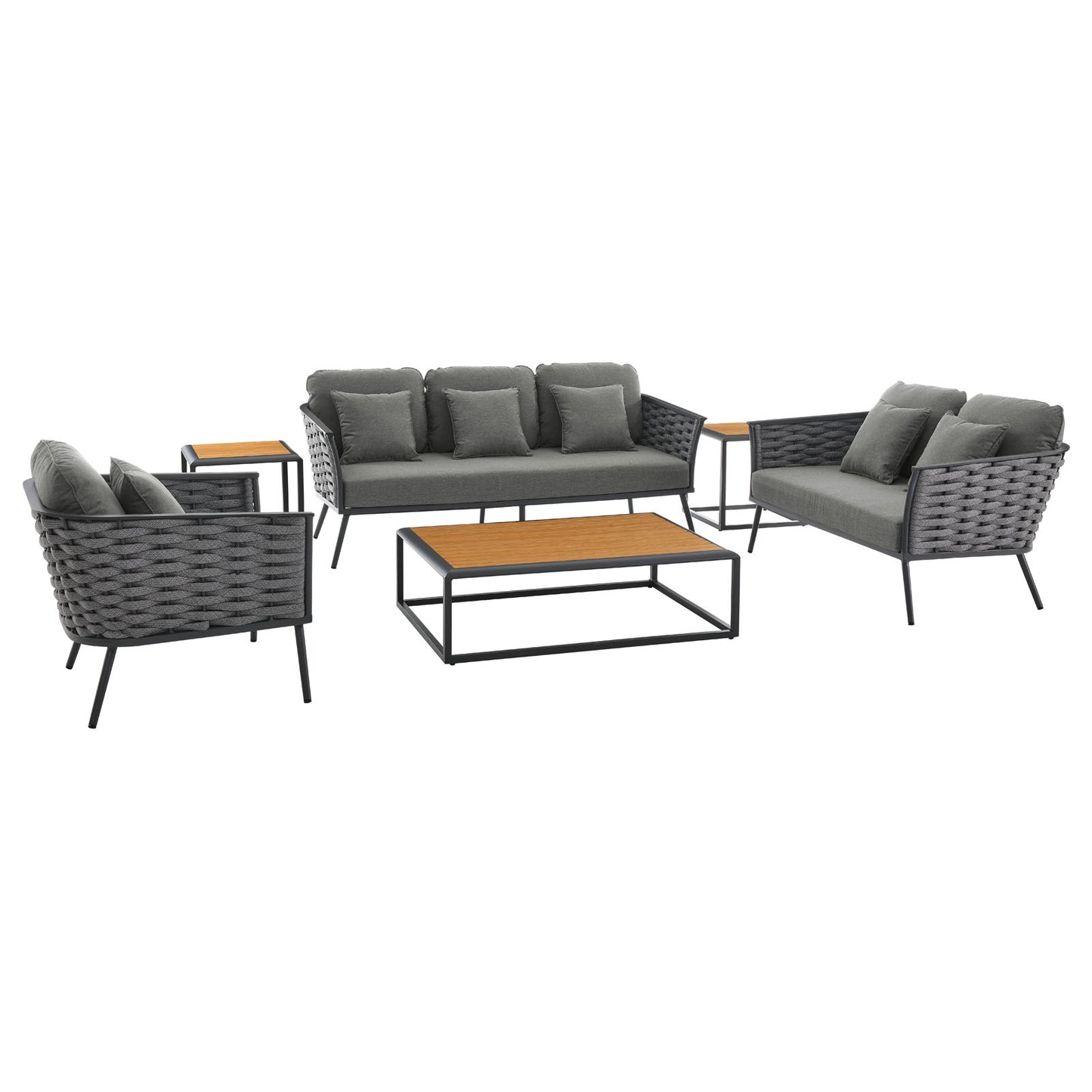 Modway Stance 6 Piece Outdoor Patio Aluminum Sectional Sofa Set - EEI-3159 | Outdoor Sofas, Loveseats & Sectionals | Modishstore - 26