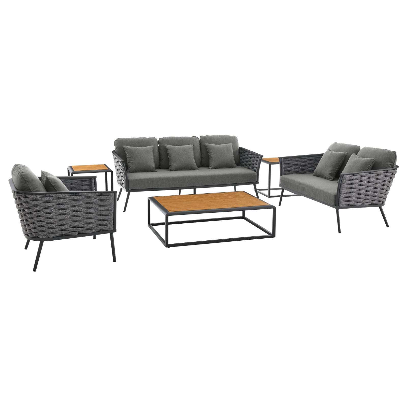 Modway Stance 6 Piece Outdoor Patio Aluminum Sectional Sofa Set - EEI-3159 | Outdoor Sofas, Loveseats & Sectionals | Modishstore - 26