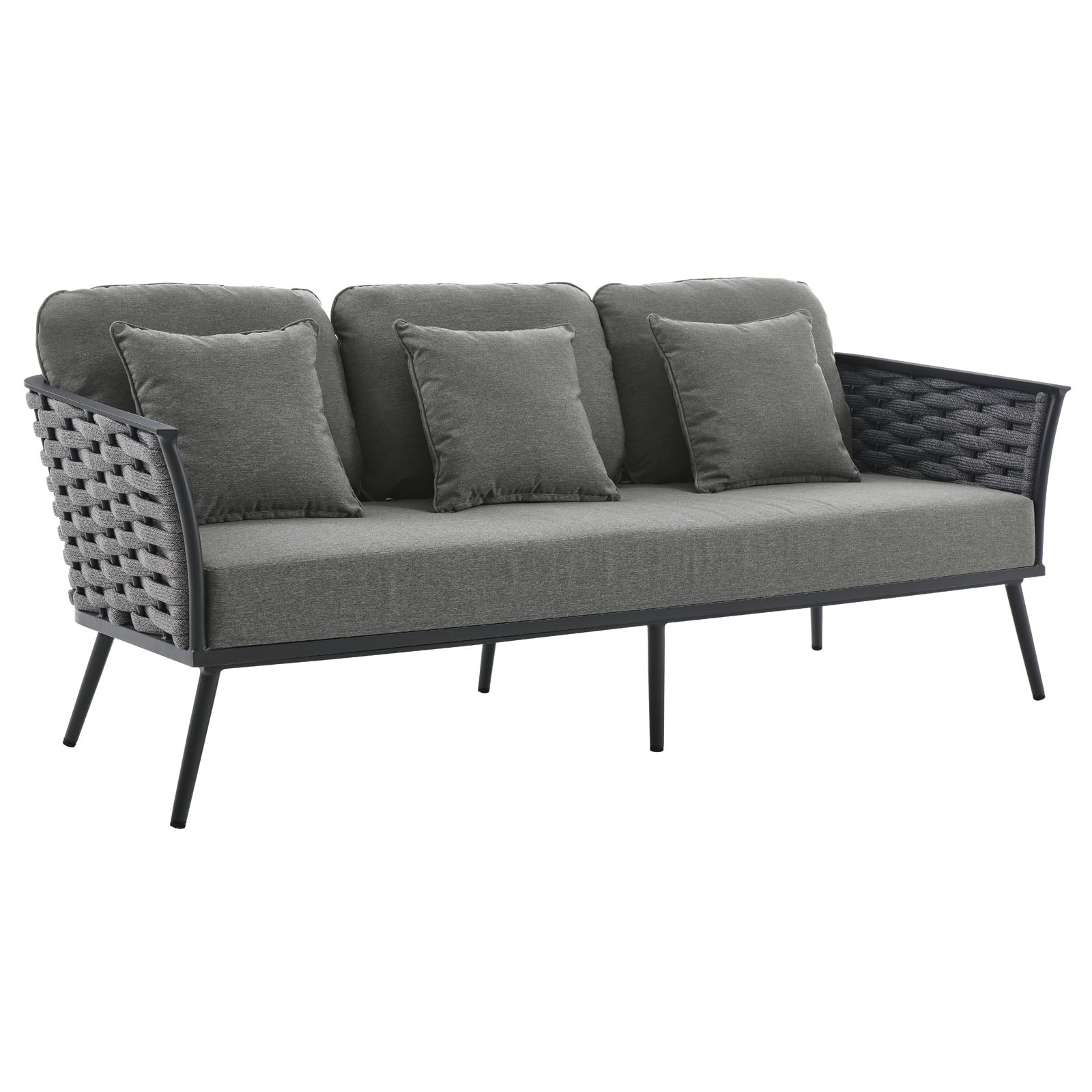 Modway Stance 6 Piece Outdoor Patio Aluminum Sectional Sofa Set | Outdoor Sofas, Loveseats & Sectionals | Modishstore-31