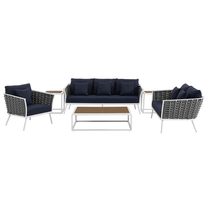 Modway Stance 6 Piece Outdoor Patio Aluminum Sectional Sofa Set - EEI-3159 | Outdoor Sofas, Loveseats & Sectionals | Modishstore - 10