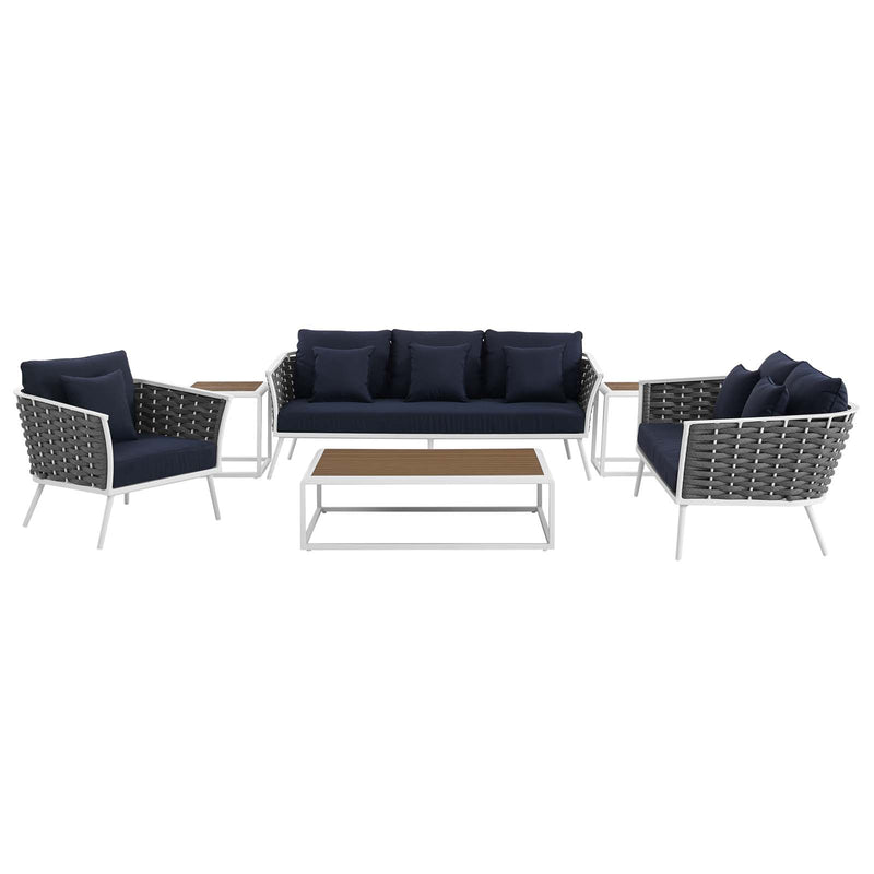 Modway Stance 6 Piece Outdoor Patio Aluminum Sectional Sofa Set - EEI-3159 | Outdoor Sofas, Loveseats & Sectionals | Modishstore - 10